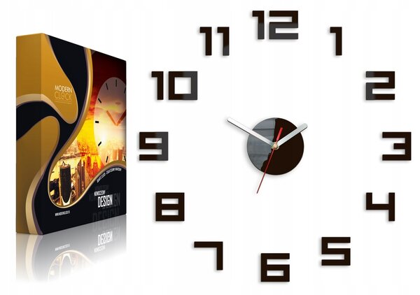 Nástěnné hodiny ModernClock hnědé 50 cm