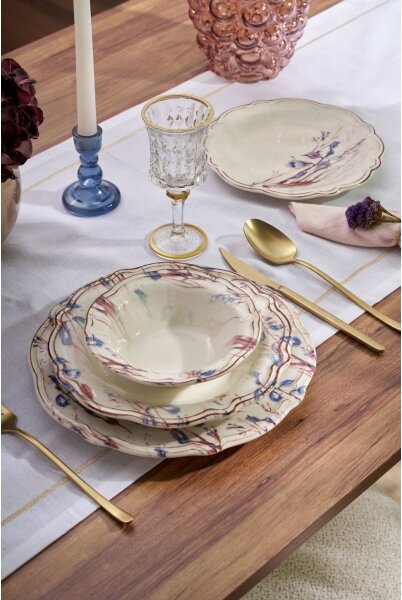 Jídelní sada 24 ks pestrobarevná/porcelán