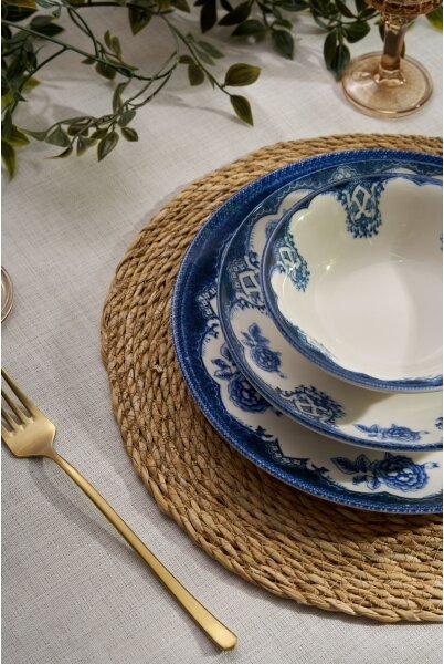 Jídelní sada 24 ks modrá/bílá/porcelán