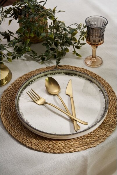 Jídelní sada 24 ks bílá/hnědá/porcelán