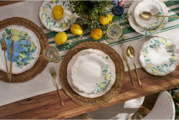 Jídelní sada 24 ks pestrobarevná/porcelán