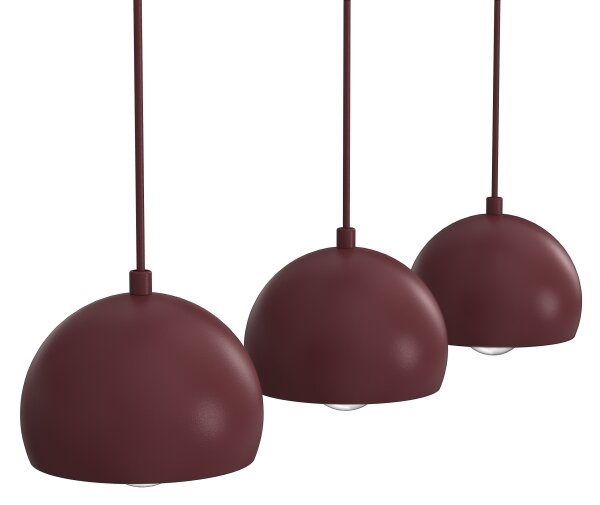 Lustr na lanku SOOL 3xE27/15W/230V burgundy