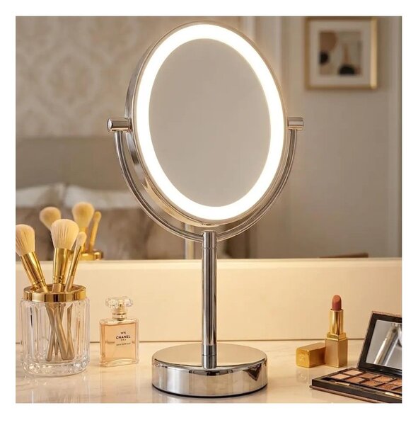 Eglo 201598 - Kosmetické zrcátko s LED podsvícením LED/4W/4xAA IP65 lesklý chrom