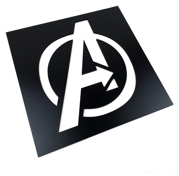 Dřevěná nástěnná dekorace Znak Avengers černý