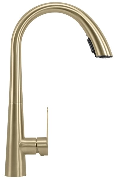 REA-B5312 - Dřezová baterie s vytahovací sprškou ROSS 43 cm broušená zlatá
