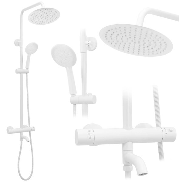REA-P6608 - Sprchová sada s termostatickou baterií LUNGO matná bílá