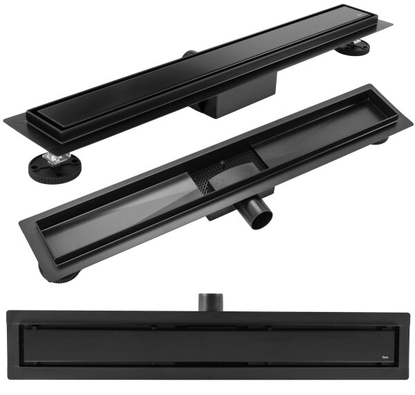 REA-G6602 - Odtokový žlab PURE NEOX 70 cm matná černá