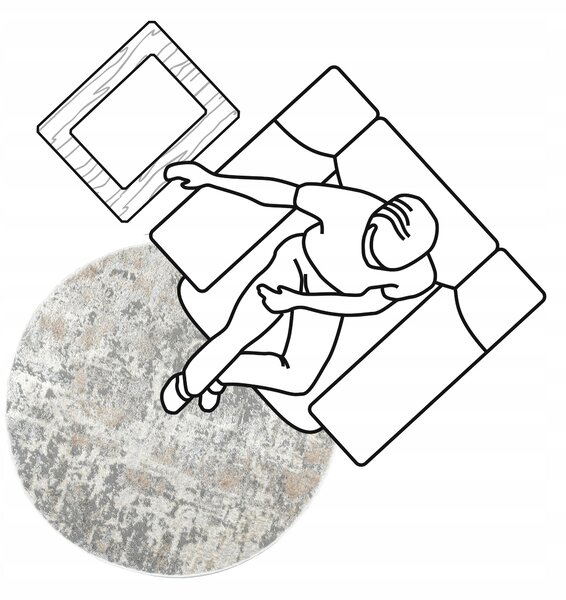 Koberec kulatý e-floor 120 cm polyester abstraktní