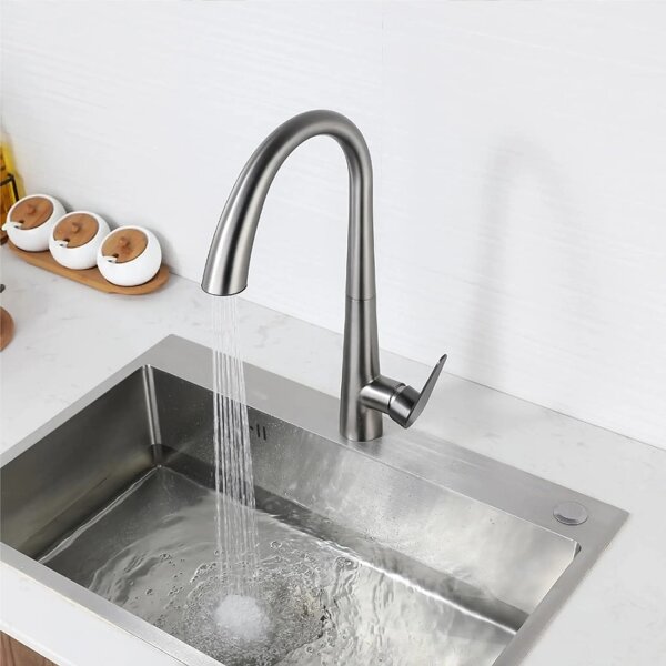 REA-B5314 - Dřezová baterie s vytahovací sprškou ROSS 43 cm nikl
