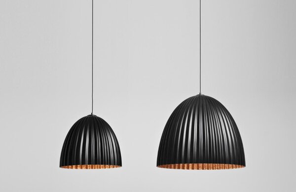 Nordic Design Černo měděné kovové závěsné světlo Liss 50 cm