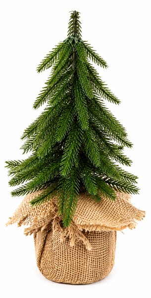 Dekorační vánoční stromek v jutovém obalu – 19 cm 3000957A