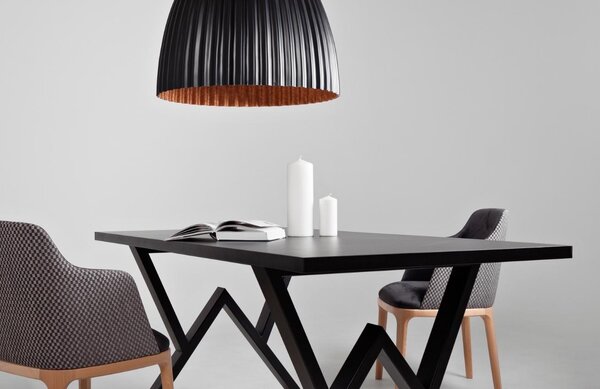 Nordic Design Černo měděné kovové závěsné světlo Liss 50 cm