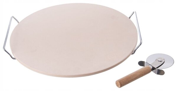 Plech na pizzu Orion keramický 33 cm s nožem a stojánkem