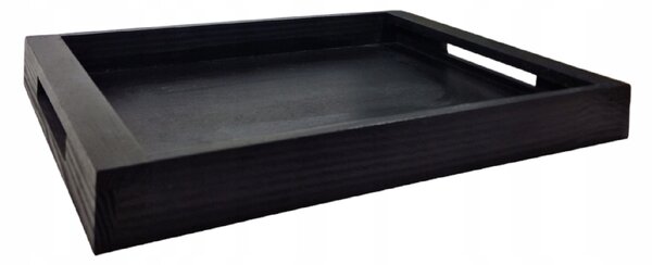 Dřevěný tác BLACK pro servírování, číšnický, 45x35 cm
