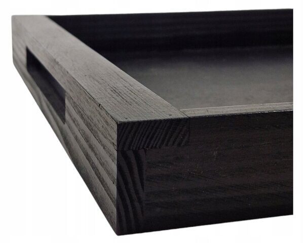 Dřevěný tác BLACK pro servírování, číšnický, 45x35 cm
