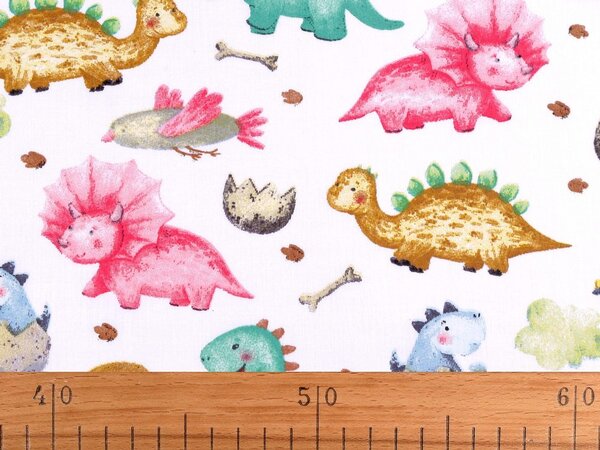 Bavlněná látka / plátno dinosaurus METRÁŽ