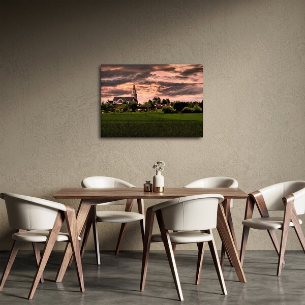 Obraz krajiny s kostelem (70x50 cm)