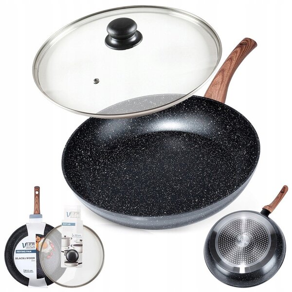 Pánev GRANITOVÁ na smažení dušení VILDE 32 cm plyn/indukce poklička