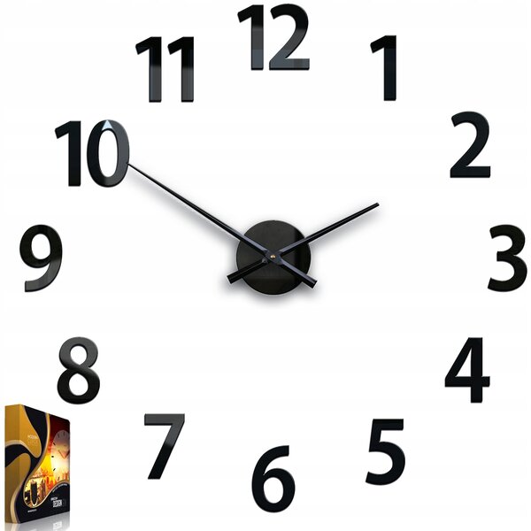 Nástěnné hodiny ModernClock černé 75 cm