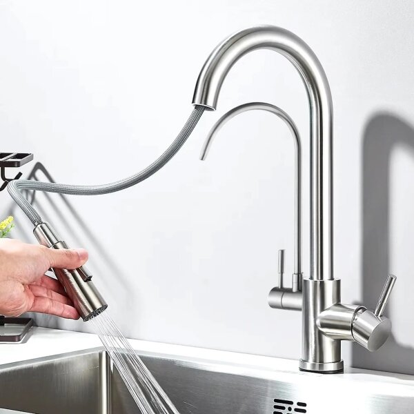 REA-B7563 - Dřez. baterie s vytahovací sprškou a filtrací ECO FRESH 37,5 cm nikl
