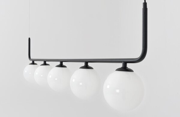 Nordic Design Černé kovové závěsné světlo Cattus 5