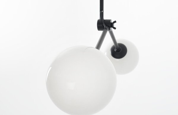 Nordic Design Černé kovové závěsné světlo Cattus Twins