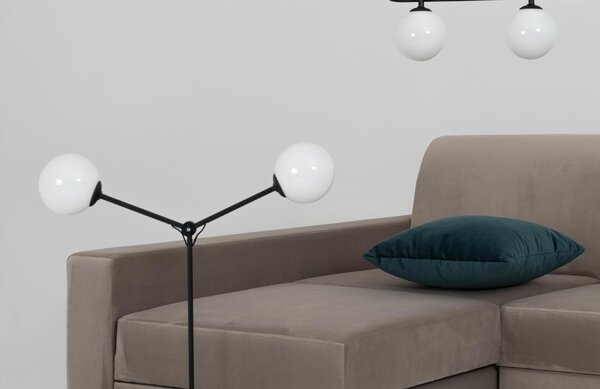 Nordic Design Černé kovové závěsné světlo Cattus Twins
