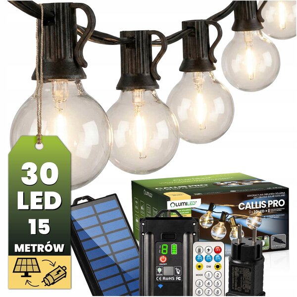 Světelný řetěz Lumiled 1505 cm síťový, solární černý