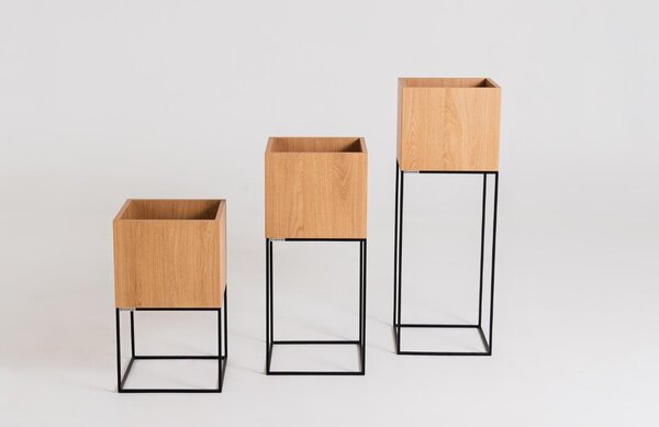Nordic Design Dřevěný květináč Almus III. 35 x 35 cm