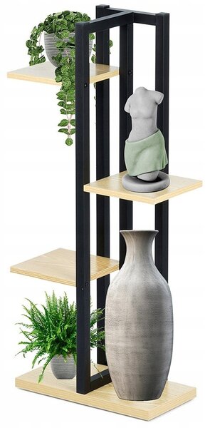 Držák Na Květináč Stojan na květiny 4-úrovňový Kaskáda Kovový Loft VILDE 93 cm
