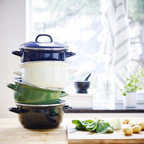 Tradiční smaltovaný ocelový Hrnec 24 cm černý BK Holland Indygo 4,2 l