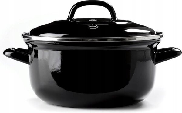 Tradiční smaltovaný ocelový Hrnec 24 cm černý BK Holland Indygo 4,2 l