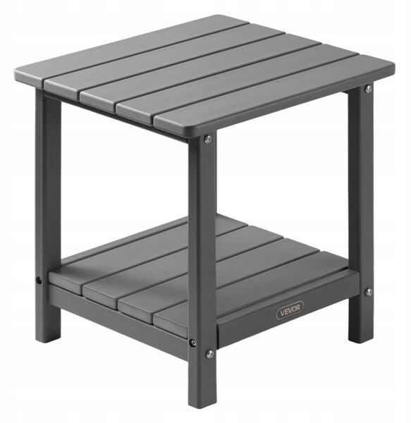 VEVOR Zahradní stolek plastový HDPE šedý dvouvrstvý 45x38x44CM