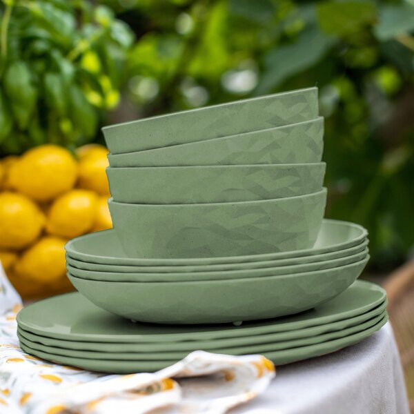 TALÍŘ HLUBOKÝ mělký průměr 26 cm plastový zelený KOZIOL sada x4
