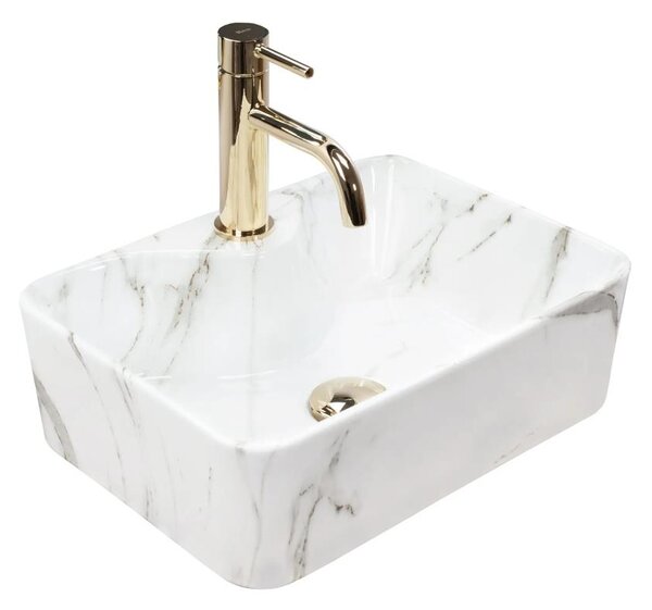 REA-U6504 - Umyvadlo na desku KELLY MINI 31x41 cm keramika/imitace kamene