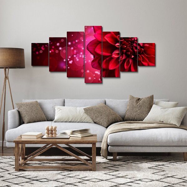 Obraz červené květiny (210x100 cm)