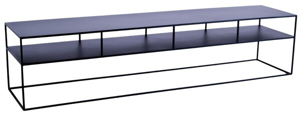 Nordic Design Černý kovový TV stolek Moreno 200 x 45 cm