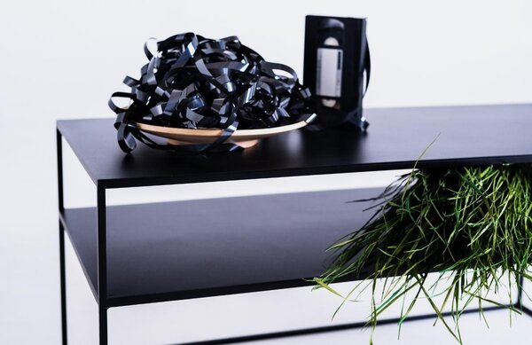 Nordic Design Černý kovový TV stolek Moreno 100 x 45 cm