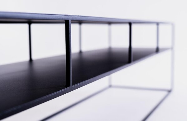 Nordic Design Černý kovový TV stolek Moreno 200 x 45 cm
