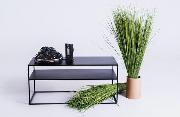 Nordic Design Černý kovový TV stolek Moreno 100 x 45 cm