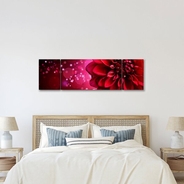 Obraz červené květiny (170x50 cm)