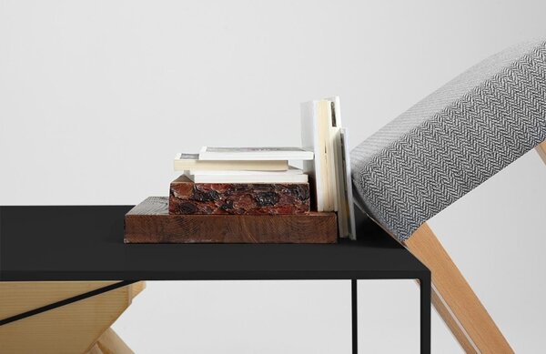 Nordic Design Černý kovový konferenční stolek Mountain 140 x 80 cm