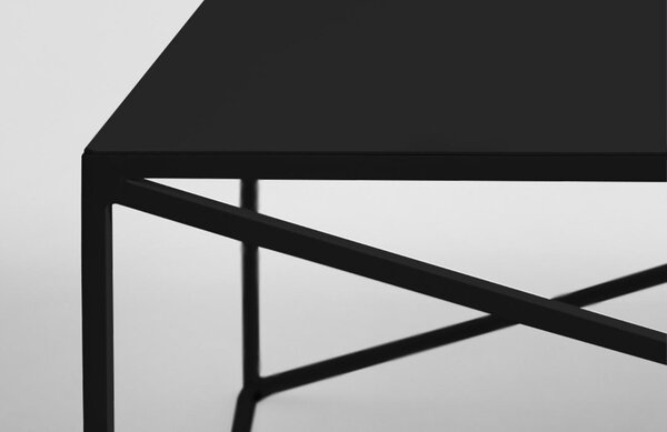 Nordic Design Černý kovový konferenční stolek Mountain 140 x 80 cm