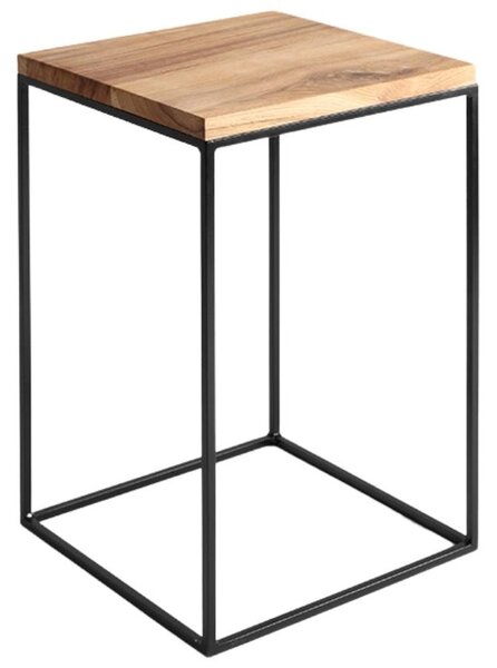 Nordic Design Dubový odkládací stolek Moreno 30 x 30 cm s černou podnoží