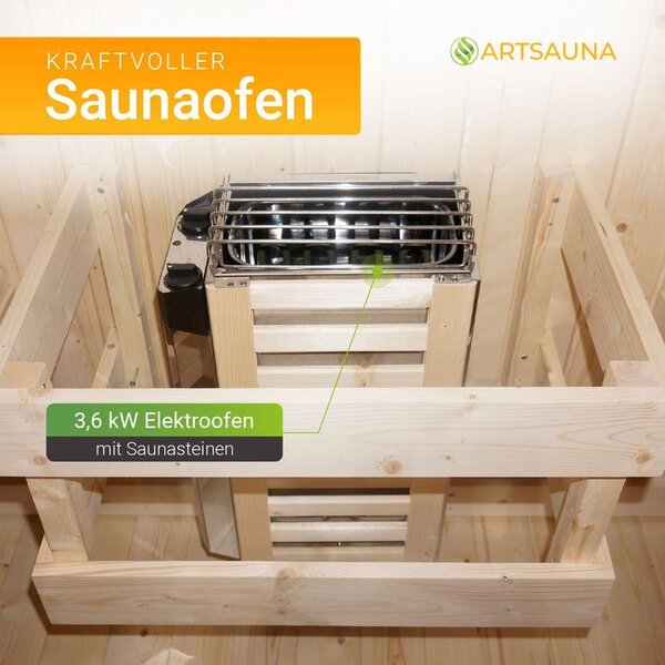 Čtvercová sudová sauna 120 x 185 x 194 cm