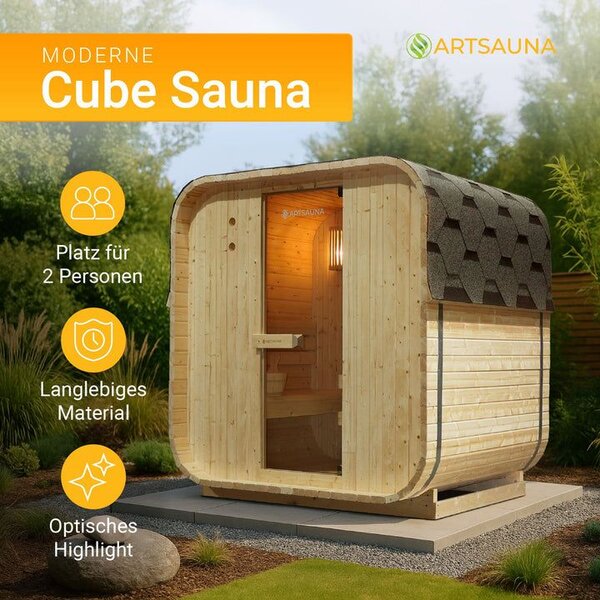 Čtvercová sudová sauna 120 x 185 x 194 cm