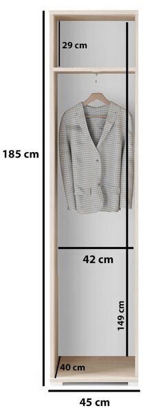 Předsíňová stěna s čalouněnými panely MONTANA 31 - Dub Artisan s černou / Světlá béžová 2303