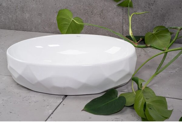REA-U5660 - Umyvadlo na desku MAYA 39x60 cm keramika/lesklá bílá