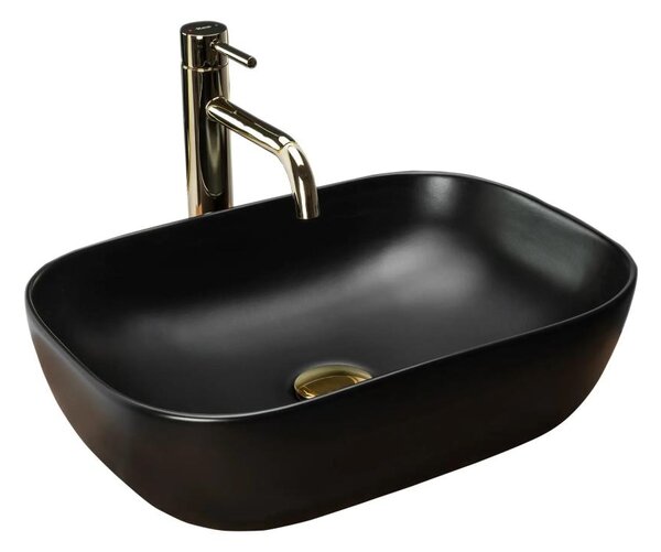 REA-U8470 - Umyvadlo na desku BELINDA 33,5x46,5 cm keramika/matná černá