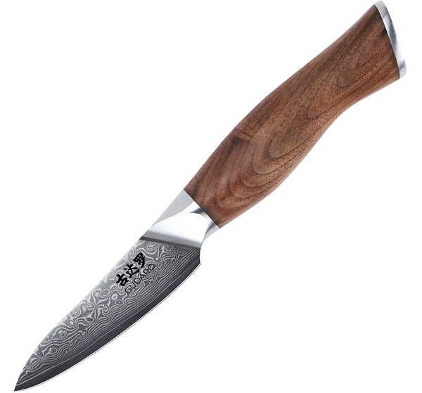 Gudaro - Damaškový kuchyňský nůž TAKUMI 3,5",67 vrstev oceli, délka 9,5 cm,ořech
